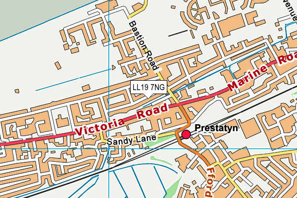 LL19 7NG map - OS VectorMap District (Ordnance Survey)
