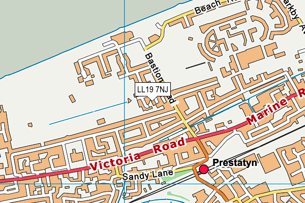 LL19 7NJ map - OS VectorMap District (Ordnance Survey)