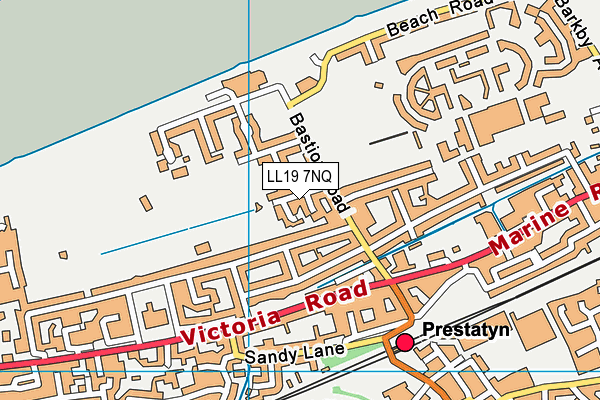 LL19 7NQ map - OS VectorMap District (Ordnance Survey)