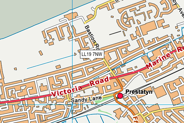 LL19 7NW map - OS VectorMap District (Ordnance Survey)