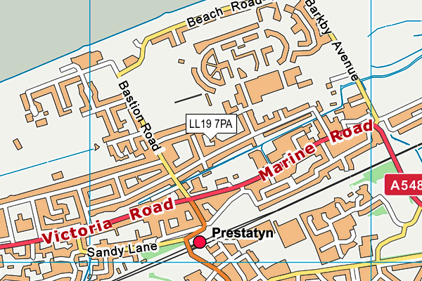 LL19 7PA map - OS VectorMap District (Ordnance Survey)
