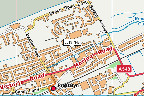 LL19 7PB map - OS VectorMap District (Ordnance Survey)