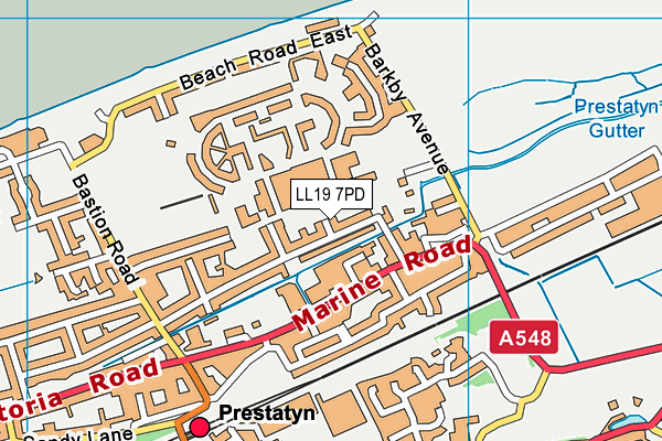 LL19 7PD map - OS VectorMap District (Ordnance Survey)