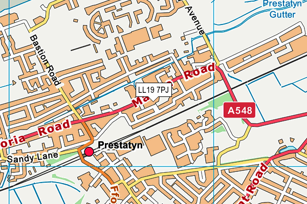 LL19 7PJ map - OS VectorMap District (Ordnance Survey)