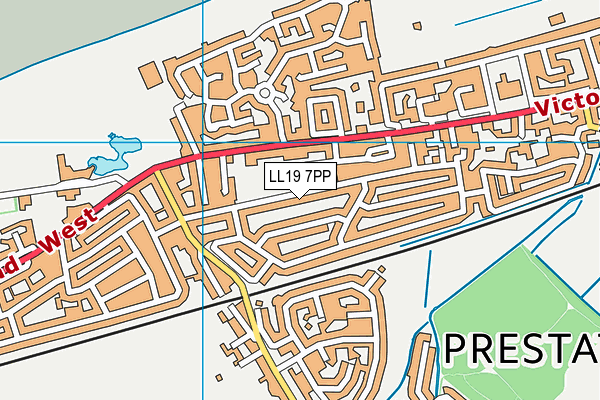 LL19 7PP map - OS VectorMap District (Ordnance Survey)
