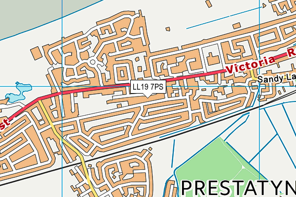 LL19 7PS map - OS VectorMap District (Ordnance Survey)