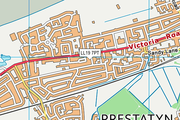 LL19 7PT map - OS VectorMap District (Ordnance Survey)
