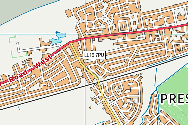 LL19 7PU map - OS VectorMap District (Ordnance Survey)