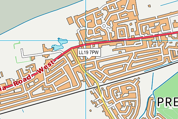LL19 7PW map - OS VectorMap District (Ordnance Survey)