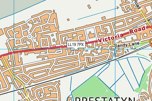 LL19 7PX map - OS VectorMap District (Ordnance Survey)