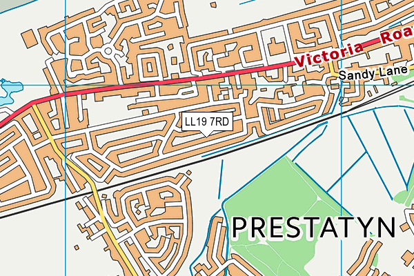 LL19 7RD map - OS VectorMap District (Ordnance Survey)