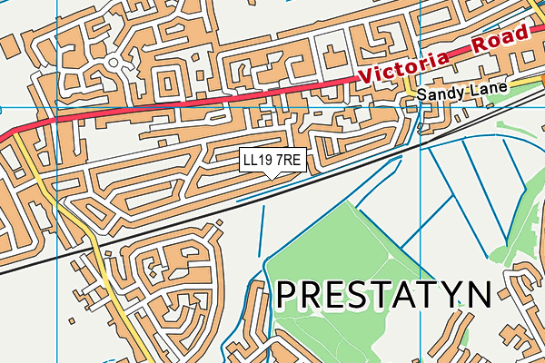 LL19 7RE map - OS VectorMap District (Ordnance Survey)