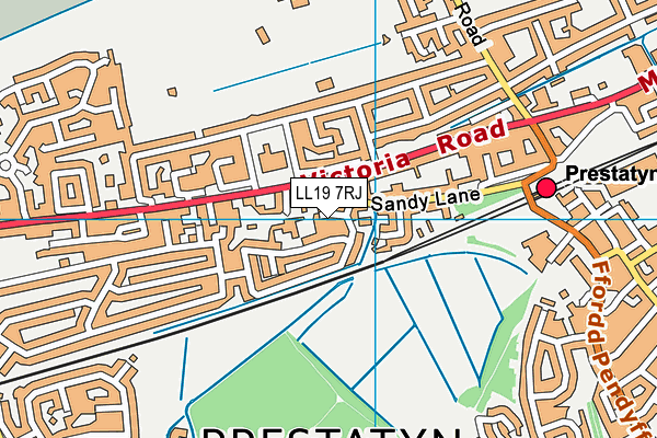 LL19 7RJ map - OS VectorMap District (Ordnance Survey)