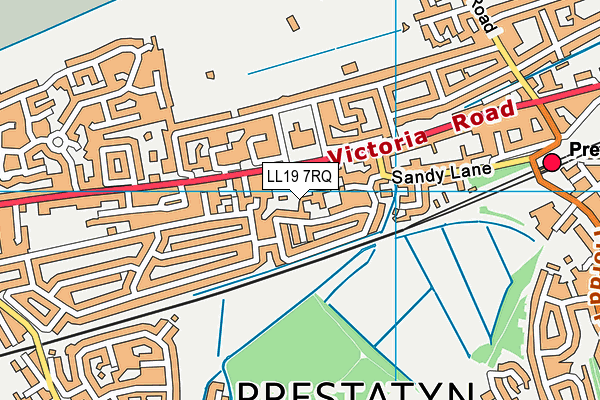 LL19 7RQ map - OS VectorMap District (Ordnance Survey)