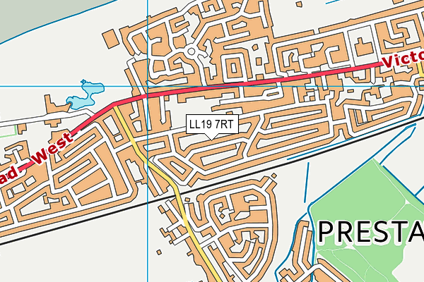 LL19 7RT map - OS VectorMap District (Ordnance Survey)