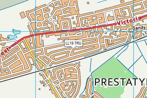 LL19 7RU map - OS VectorMap District (Ordnance Survey)