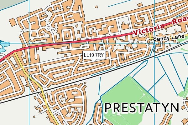LL19 7RY map - OS VectorMap District (Ordnance Survey)