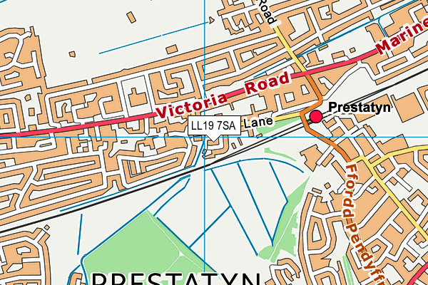 LL19 7SA map - OS VectorMap District (Ordnance Survey)