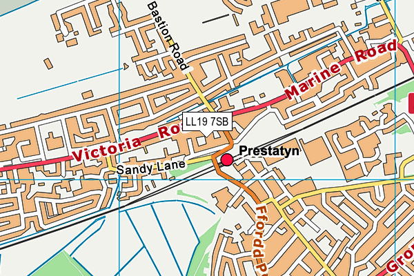 LL19 7SB map - OS VectorMap District (Ordnance Survey)