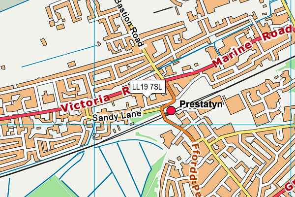 LL19 7SL map - OS VectorMap District (Ordnance Survey)