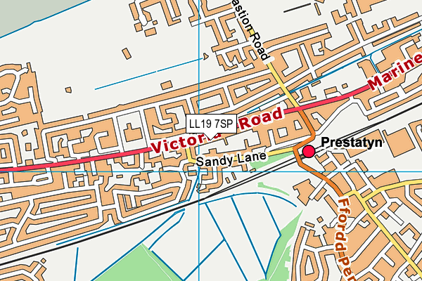 LL19 7SP map - OS VectorMap District (Ordnance Survey)