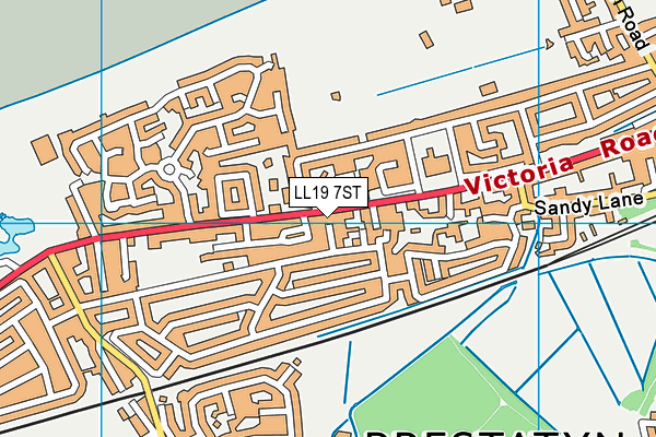 LL19 7ST map - OS VectorMap District (Ordnance Survey)