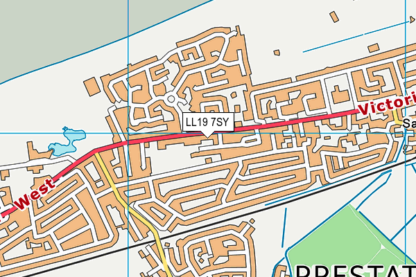 LL19 7SY map - OS VectorMap District (Ordnance Survey)