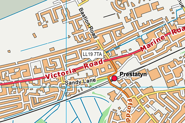 LL19 7TA map - OS VectorMap District (Ordnance Survey)