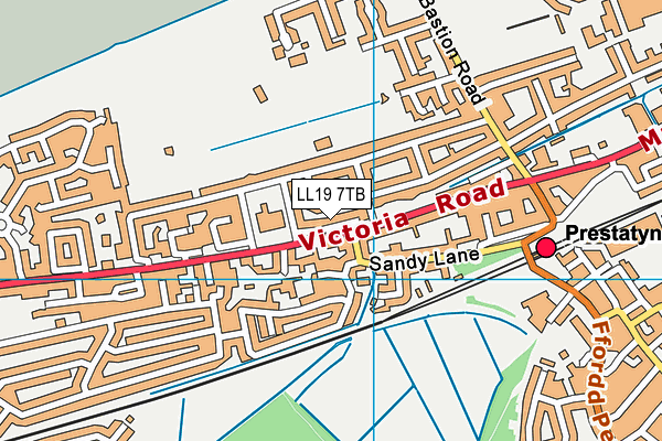 LL19 7TB map - OS VectorMap District (Ordnance Survey)