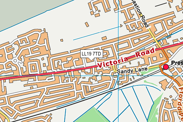 LL19 7TD map - OS VectorMap District (Ordnance Survey)