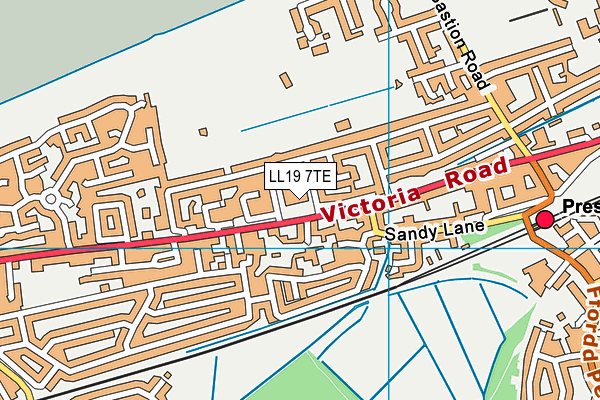 LL19 7TE map - OS VectorMap District (Ordnance Survey)