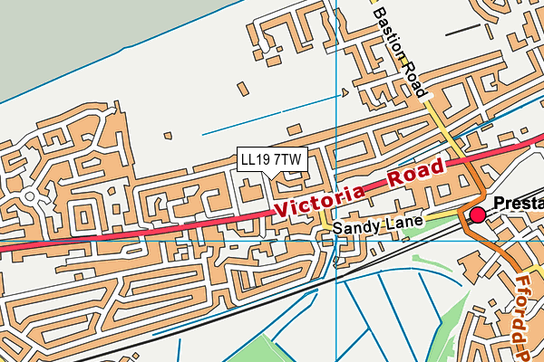 LL19 7TW map - OS VectorMap District (Ordnance Survey)