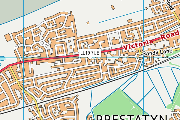 LL19 7UE map - OS VectorMap District (Ordnance Survey)