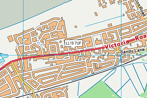 LL19 7UF map - OS VectorMap District (Ordnance Survey)