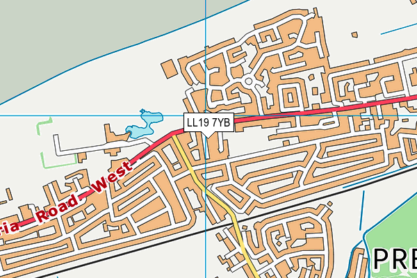 LL19 7YB map - OS VectorMap District (Ordnance Survey)