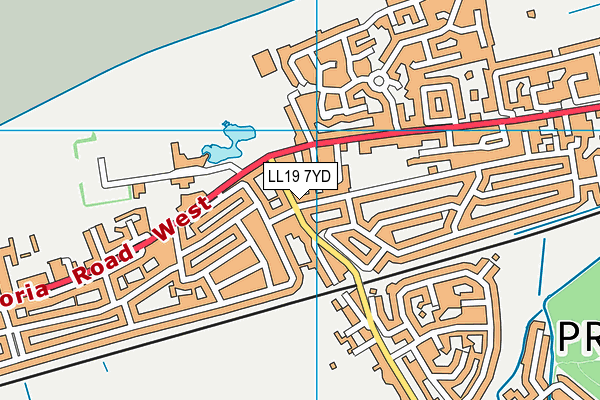 LL19 7YD map - OS VectorMap District (Ordnance Survey)