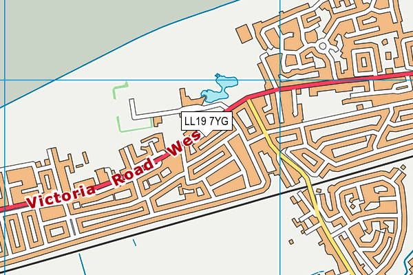 LL19 7YG map - OS VectorMap District (Ordnance Survey)