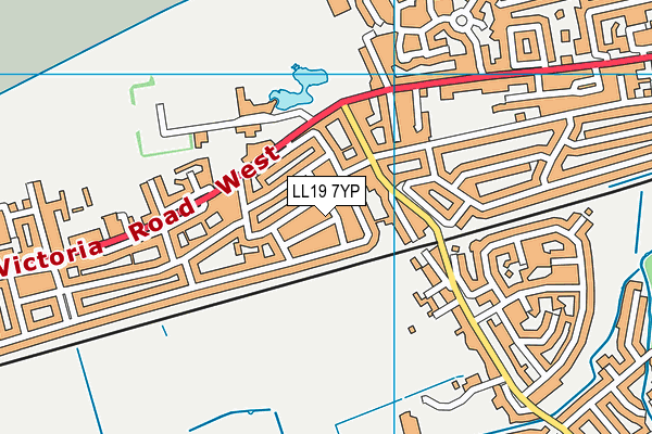 LL19 7YP map - OS VectorMap District (Ordnance Survey)