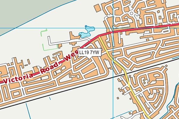 LL19 7YW map - OS VectorMap District (Ordnance Survey)
