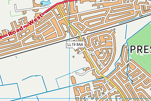 LL19 8AA map - OS VectorMap District (Ordnance Survey)
