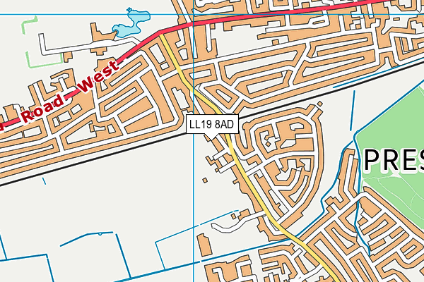 LL19 8AD map - OS VectorMap District (Ordnance Survey)