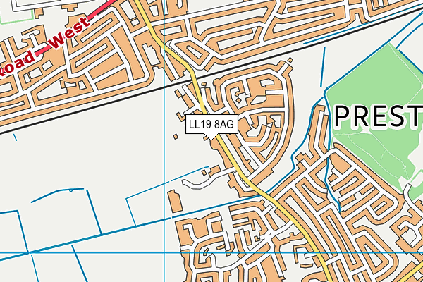 LL19 8AG map - OS VectorMap District (Ordnance Survey)