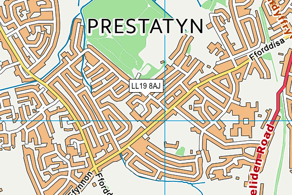 LL19 8AJ map - OS VectorMap District (Ordnance Survey)