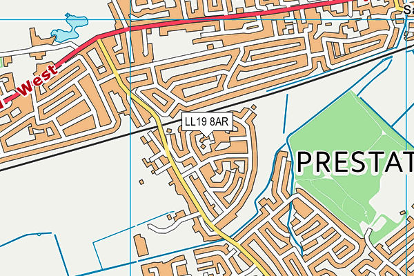 LL19 8AR map - OS VectorMap District (Ordnance Survey)
