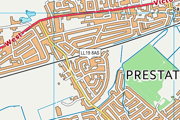 LL19 8AS map - OS VectorMap District (Ordnance Survey)