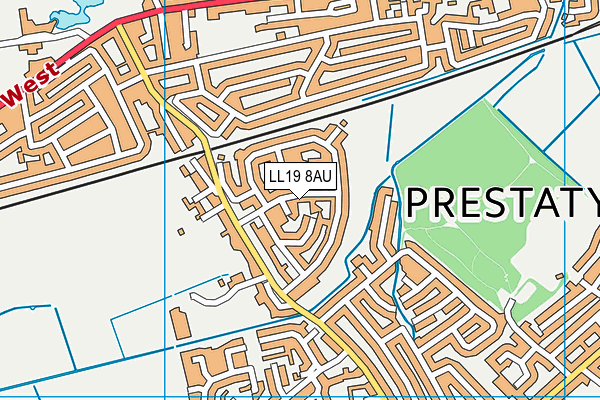 LL19 8AU map - OS VectorMap District (Ordnance Survey)
