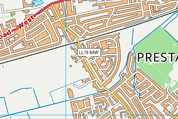 LL19 8AW map - OS VectorMap District (Ordnance Survey)