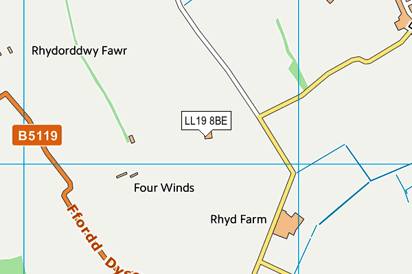 LL19 8BE map - OS VectorMap District (Ordnance Survey)