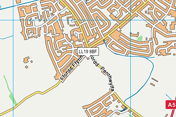 LL19 8BF map - OS VectorMap District (Ordnance Survey)