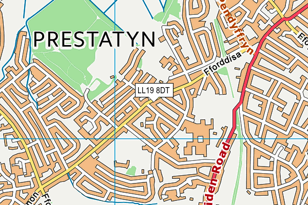 LL19 8DT map - OS VectorMap District (Ordnance Survey)